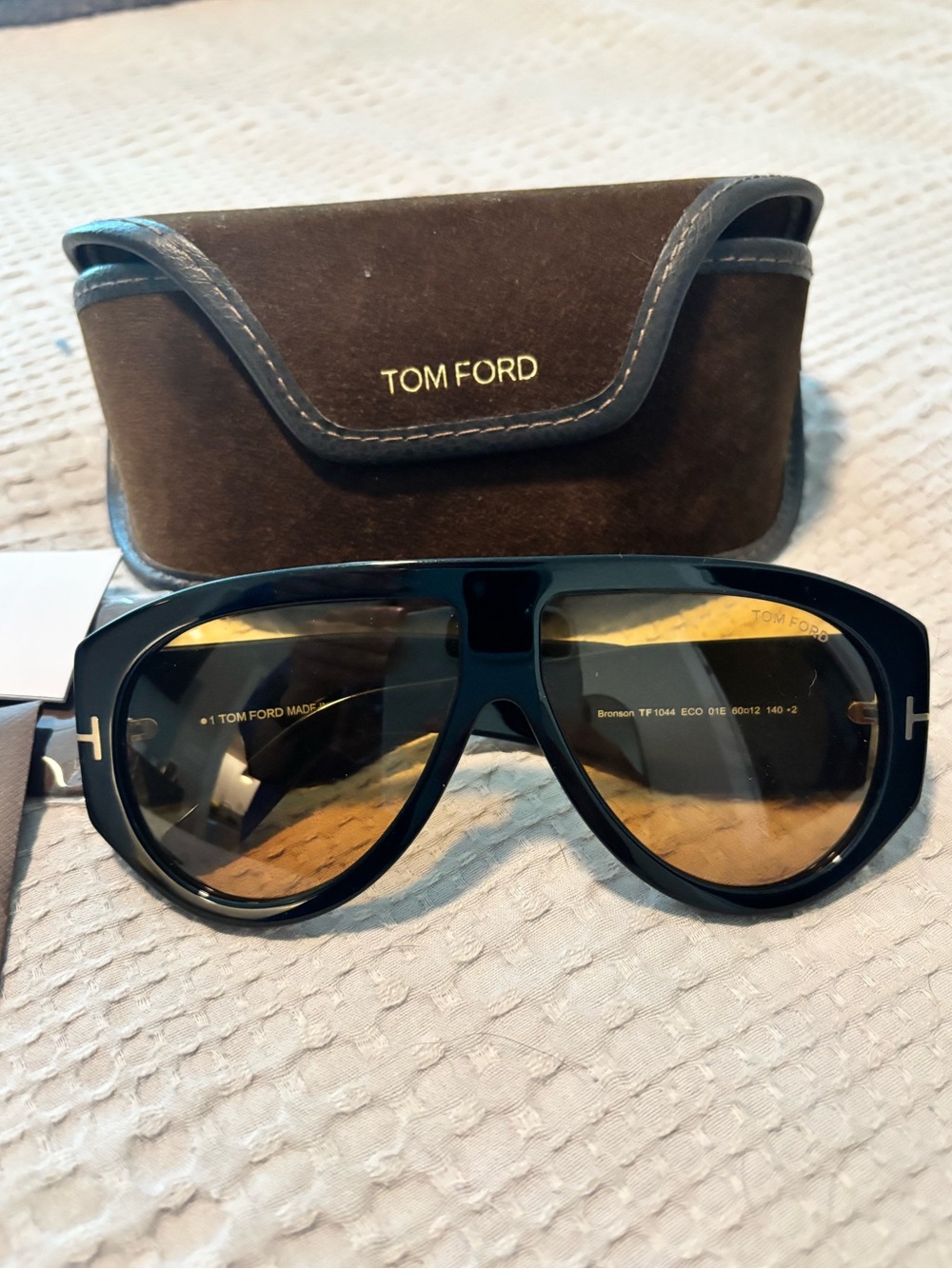 Tom Ford Bronson Sunglasses Black | Amber Lenses | Like New